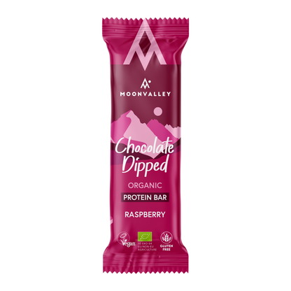 Veganske Proteinbarer Sjokoladetrekk Bringebær